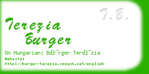 terezia burger business card